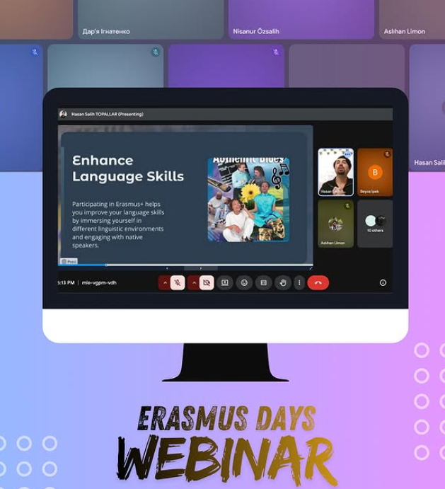 Bugün gerçekleştirdiğimiz Erasmus+ Bilgilendirme Webinarı kapsamında, programın sunduğu başlıca fırsatlar detaylı şekilde ele alındı. 