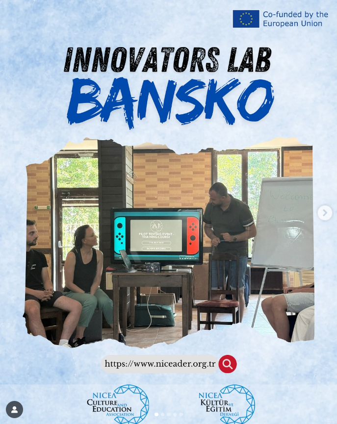 Ekibimiz, 7–15 Temmuz 2025 tarihleri arasında Bulgaristan’ın Bansko şehrinde gerçekleştirilen InnovatorsLab: Gen Z’s Game-Based Peace Building projesine katılım sağladı.