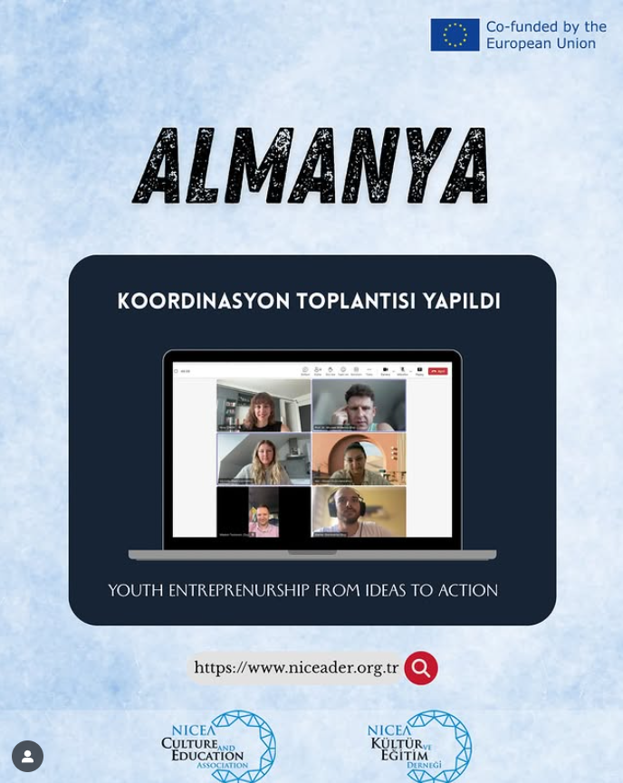 2-9 Eylülde Almanya Tübingen’de gerçekleşecek ‘Youth Entreprenurship from ideas to Action’ isimli projemiz için koordinasyon toplantımız gerçekleşti.